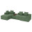 Corduroy Left L-Shaped Modular Sofa With Cup Holder, Green 11