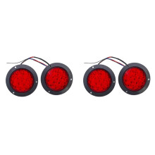 4PCS 12V 24V 16 LED Round Rear Tail Lights Turn Signal Brake Stop Lamp Reverse Lamp Car Truck Trailer Lamp