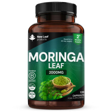 Moringa Leaf Capsules - Potent 2000mg Moringa Extract & Powder Vegan, 120 Capsules, 2 Months Supply