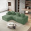 Corduroy Left L-Shaped Modular Sofa Green 9