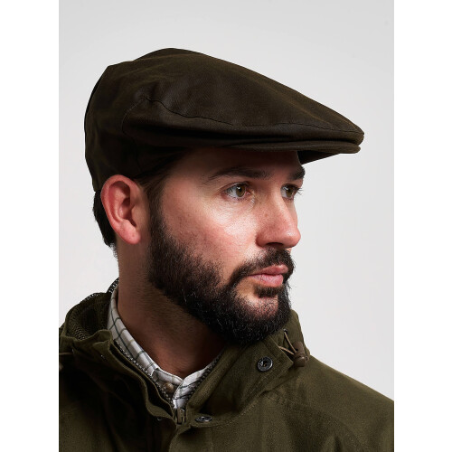 JACK PYKE JACK PYKE Men's Green Cotton Waxed Flat Cap 61cm 2