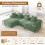 Corduroy Left L-Shaped Modular Sofa Green 6