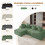 Corduroy Left L-Shaped Modular Sofa Green 8