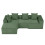 Corduroy Left L-Shaped Modular Sofa Green 11