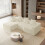 Corduroy Left L-Shaped Modular Sofa Beige 7