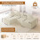 Corduroy Left L-Shaped Modular Sofa Beige 6
