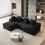 Corduroy Left L-Shaped Modular Sofa Black 8