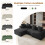 Corduroy Left L-Shaped Modular Sofa Black 7