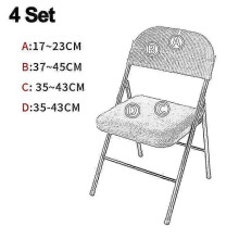 4 Pcs Folding Chair Split Seat Cover for Party Wedding Home