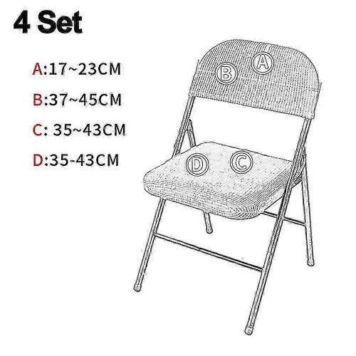 4 Pcs Folding Chair Split Seat Cover for Party Wedding Home