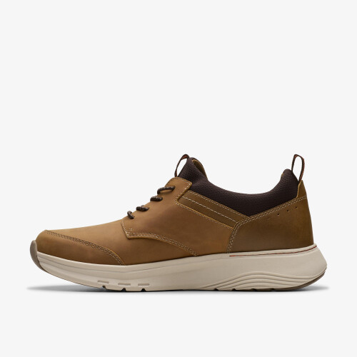 Clarks (Standard, 7 (Adults')) Motion Trek EZ Dark Tan Lea 1