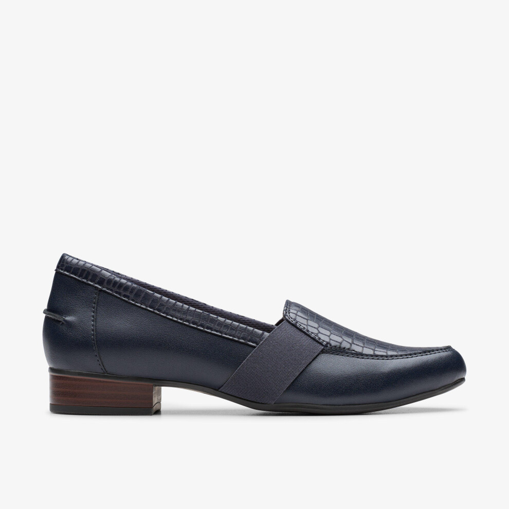Clarks (Standard, 8 (Adults')) Juliet Beat Navy Leather