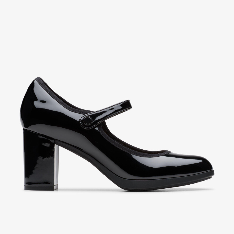 Clarks (Standard, 4 (Adults')) Bayla Lily Black Pat