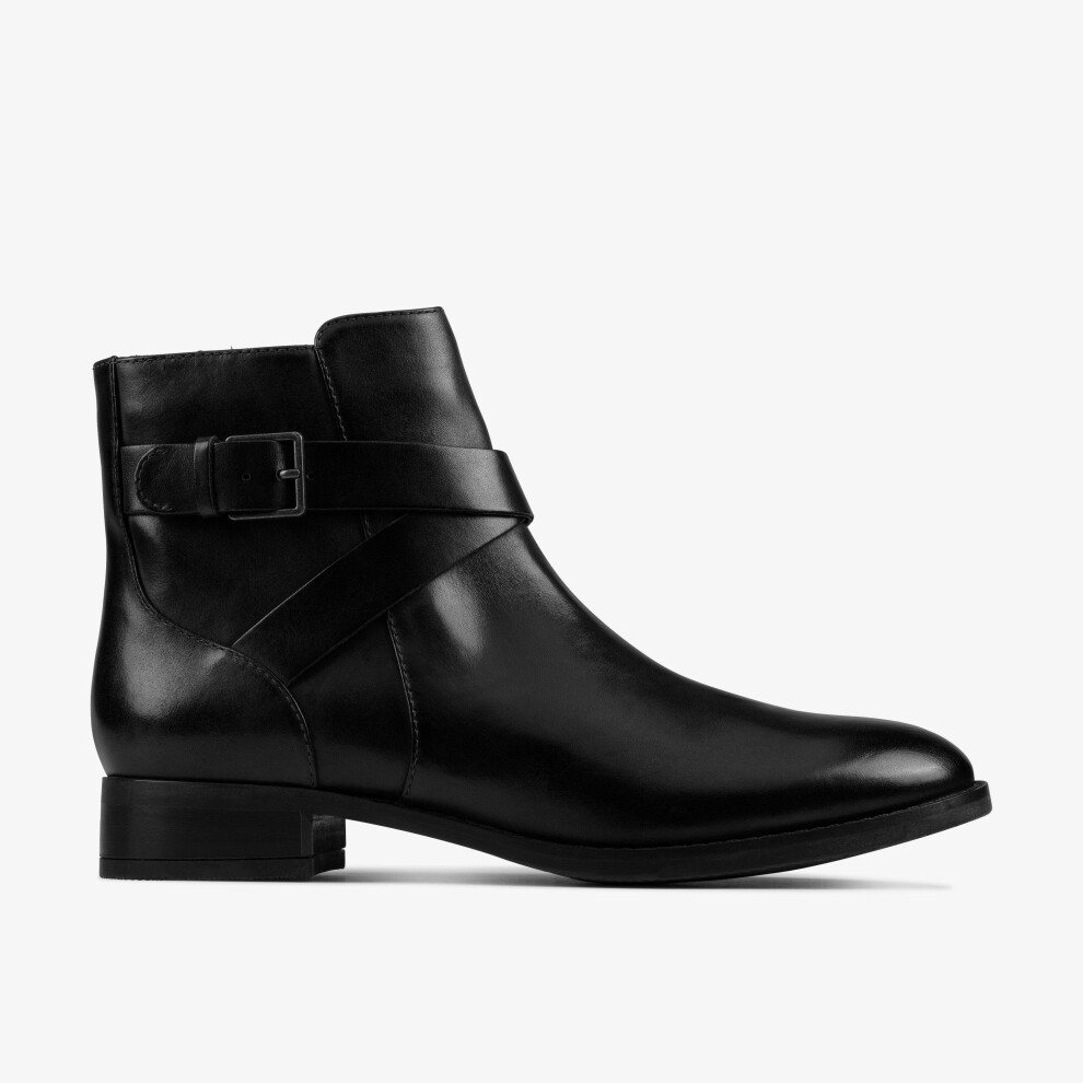 Clarks (Wide, 6 (Adults')) Hamble Buckle Black Leather