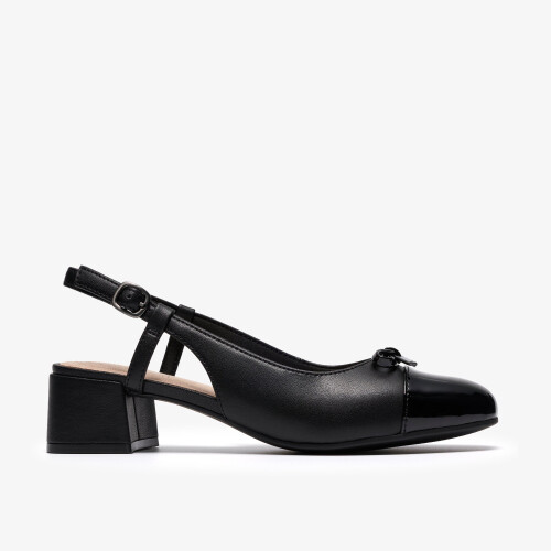 Clarks (Wide, 4 (Adults')) Iridessa Sling Black Leather