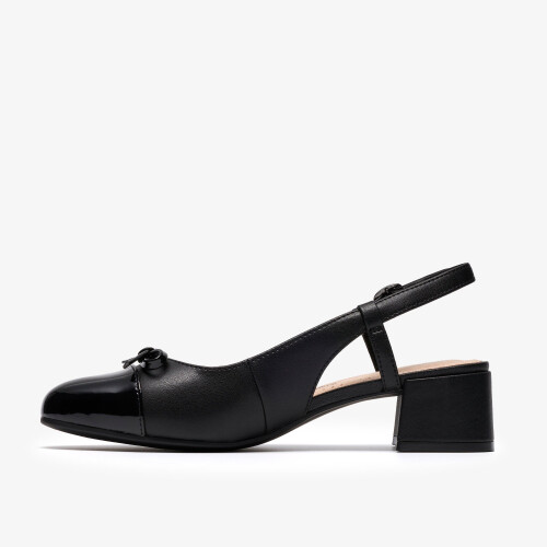 Clarks (Wide, 6.5 (Adults')) Iridessa Sling Black Leather 1