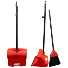 Long Handled Dustpan & Brush Set Strong Metal Handle Dust Pan Broom Sweeper