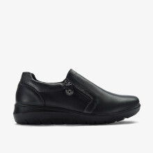 Un Bay Zip Black Leather