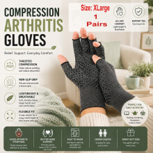 XL Anti-Arthritis Fingerless Compression Gloves