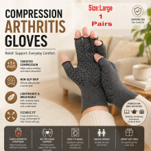 Large Anti-Arthritis Fingerless Compression Gloves