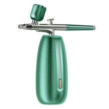 ICB Tragbarer Wasser-Oxygen-Sprayer, Hochdruck-Nano-Mist Gesichtsnebelgerät für Tiefenreinigung und Hautbefeuchtung, Dunkelgrün