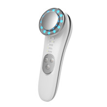 Appareil Purificateur de Peau à Lumière Colorée et Ionique Blanc Argent, Nettoyage en Profondeur, Soin Raffermissant et Rejuvenation du Visage