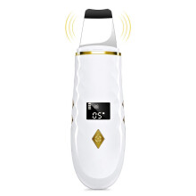 LCD-Display Ultraschall Mitesserentferner, Porenreiniger für das Gesicht, wiederaufladbares Skin-Scrubber-Gerät, Weiß