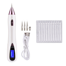 Dispositivo elettrico ICB Versione B per rimozione di nei e imperfezioni, penna skincare a 10 livelli, ricaricabile, bianco e rosa