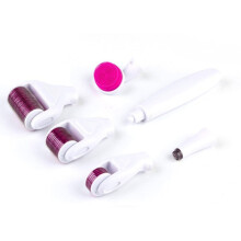 6-in-1 Derma-Roller-Set für Gesicht und Körper, professionelles Mikronadel-Roller-Kit zur Hauterneuerung und Narbenpflege, Purple/White
