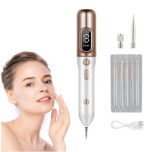 Stylo Plasma Professionnel 9 Niveaux Rechargeable USB pour Retrait des Imperfections, Taches et Petites Verrues – Champagne Or