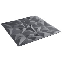 vidaXL Wall Panels 48 pcs Amethyst Grey 50 x 50 cm XPS Foam