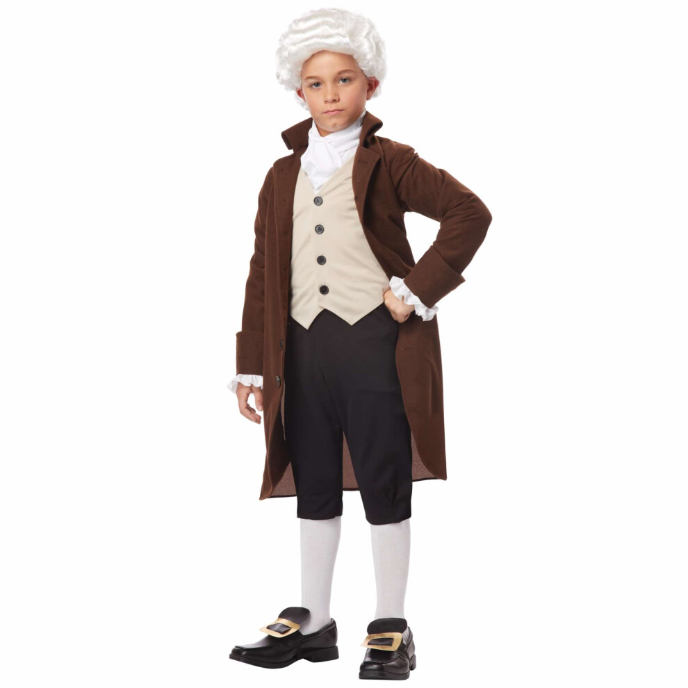Photos - Fancy Dress California , Brown) Benjamin Franklin Colonial Man Founding Father Scientist Historical Boys Costume (X-Large (12-14)