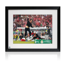 Xabi Alonso Signed Bayer Leverkusen Football Photo: DFB Cup Final. Framed