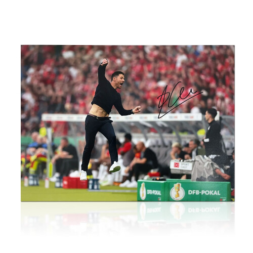 Xabi Alonso Signed Bayer Leverkusen Football Photo: DFB Cup Final