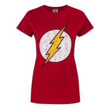 (XX-Large) DC Comics The Flash Short Sleeved T-Shirt (Womens Red)