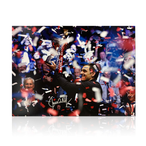Ronnie O'Sullivan Signed Snooker Photo: Confetti. Framed 2