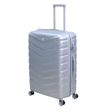 Travel Suitcase 28" Denver Silver Expandable Luggage Trolley 8-Wheel Hard ABS