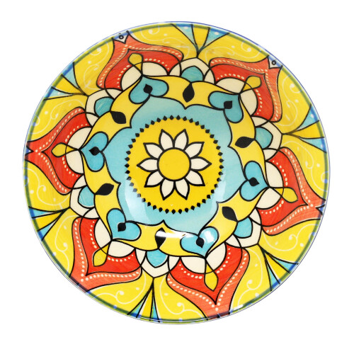 Dessert Bowl Set Stoneware Blue Mandala 12cm Snacks Pudding Bowl Decorative 6pcs 2