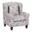 Beliani Wingback Chair HAMAR with Footstool Fabric Light Grey 8