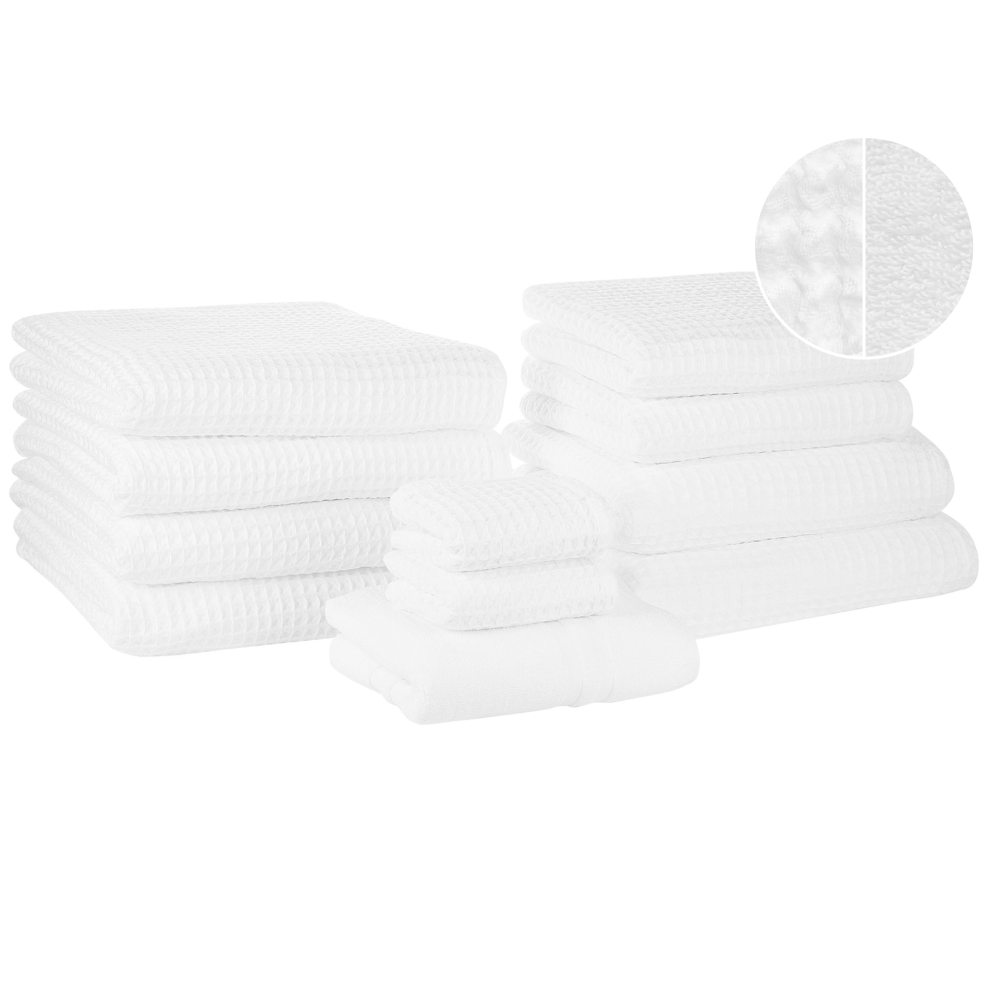 Photos - Towel Beliani Set of 11  AREORA Cotton White 
