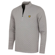 (L, Ultimate Grey) Lyle & Scott Mens Golf Quilted Lightweight Half Zip Midlayer Sweater