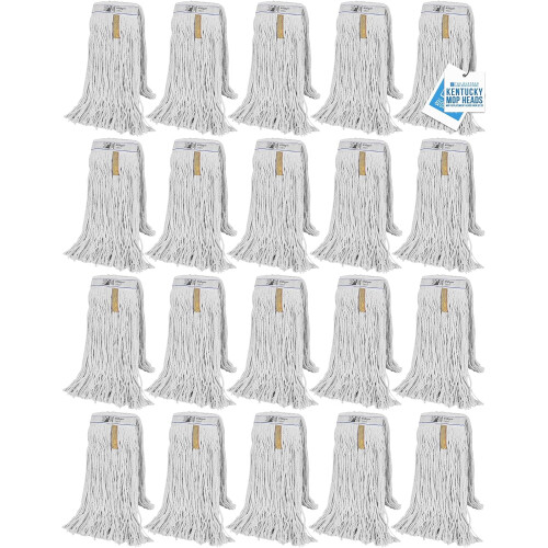 Kentucky Mop Heads 20 Pack 16oz Cotton Refills Set