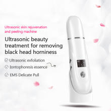 Ultraschall-Gesichtsspatel mit Ladestation – Porentiefer Reiniger gegen Mitesser, sanftes Peeling, wiederaufladbares Hautpflegegerät, Schwarz