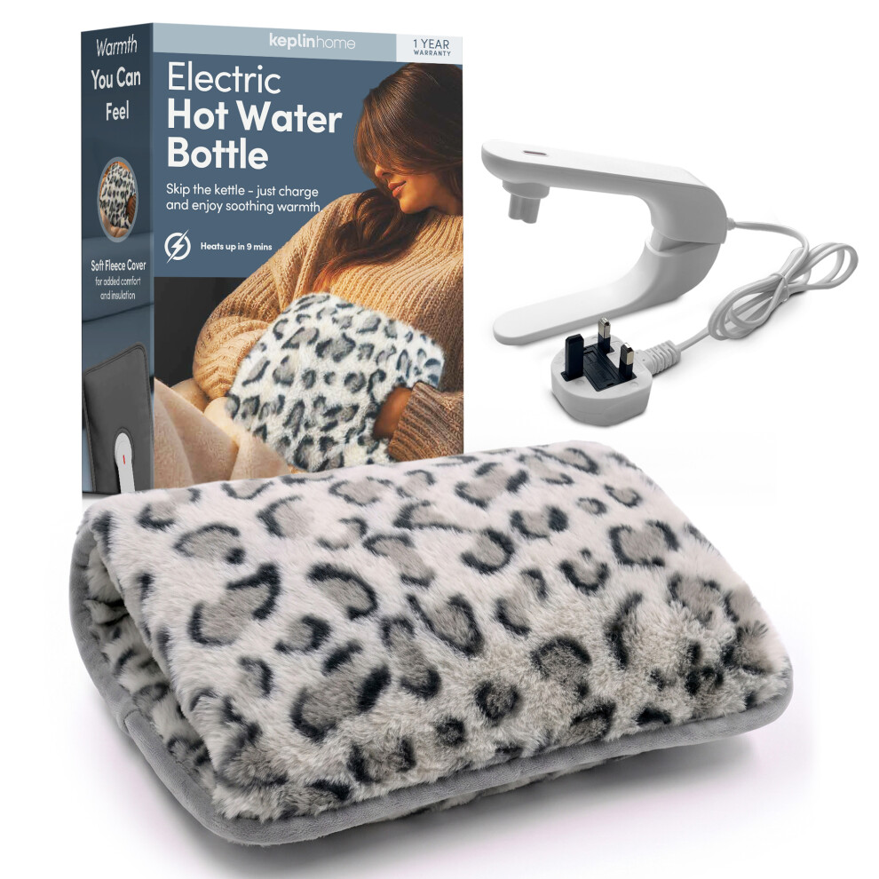 Keplin Rechargeable Electric Hot Water Bottle, Fast Heating Pad, Auto Shut-Off, Back Pain Relief Hand Warmer, 1Yr Warranty, Animal
