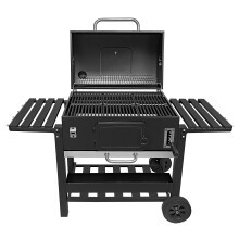 XXL BBQ Smoker Charcoal Barbecue Grill Portable Trolley Outdoor Garden