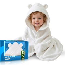 2 x Hooded Baby Towel with Ear design 100% Cotton Bath Wrap Baby Shower Gifts Boy Girl 75cm x 75cm
