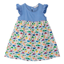 (4 Years, Multi-Color) Vestido Beebay con estampado de dinosaurios, combinable y multicolor.