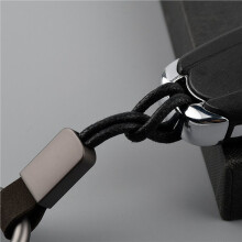 2X Cadena de Reloj con Cuerda Corta para Colgar, Ideal para Correa de Reloj Inteligente, Llavero de Coche o Casa, Accesorio Deportivo, Color Negro.