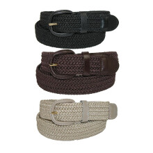 CTM Men's Elastic Braided Stretch Belt (Pack of 3 colours)