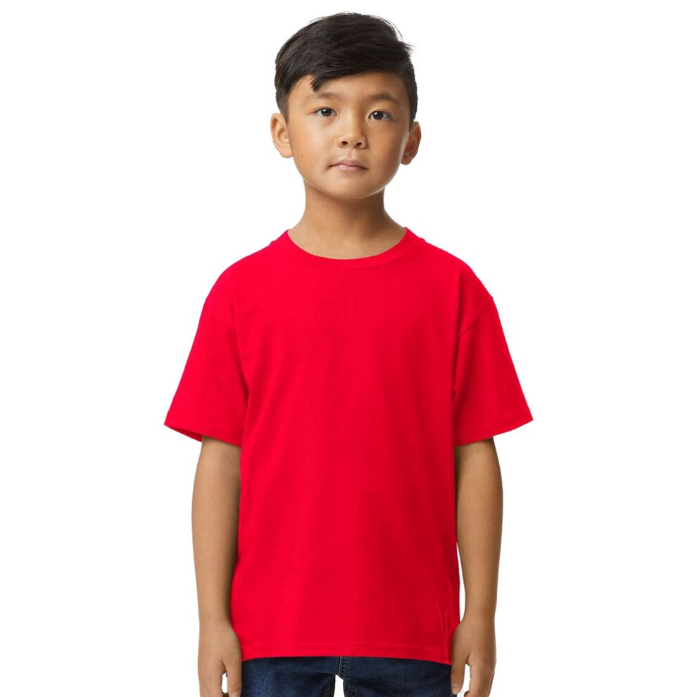 Gildan (L, Red) Childrens/Kids Midweight Soft Touch T-Shirt